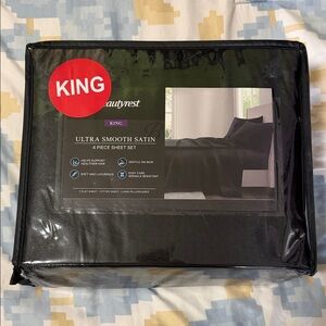 Beautyrest King Ultra Smooth Satin 4-Piece Sheet Set - Black